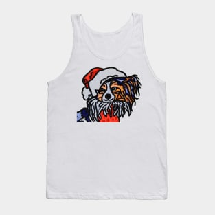 Papillon Dog Santa over Color Tank Top